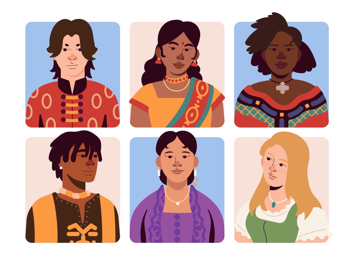 An illustration of a group of people from different cultures.